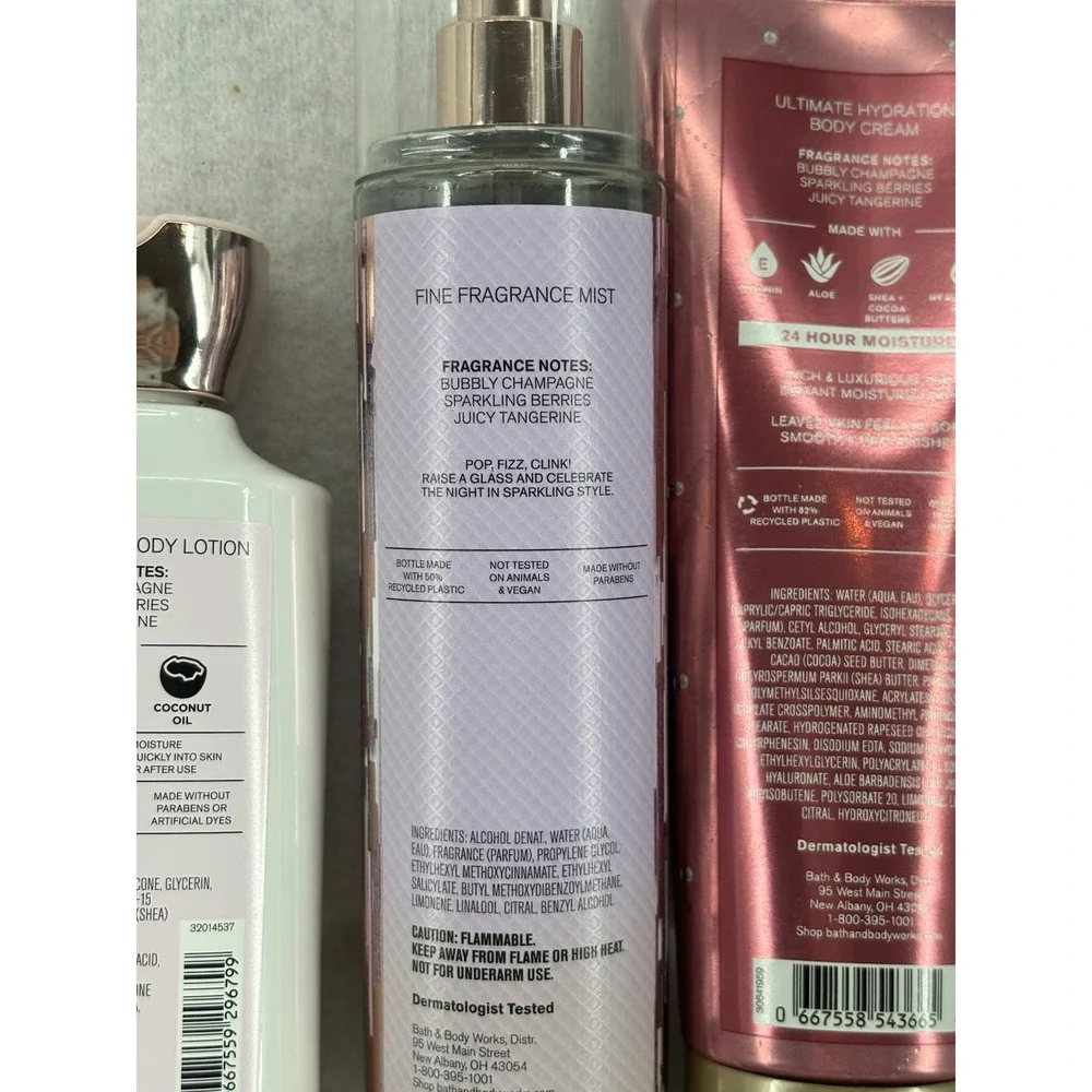Bath & Body Works CHAMPAGNE TOAST Body Lotion & Cream Fragrance Mist 3PC